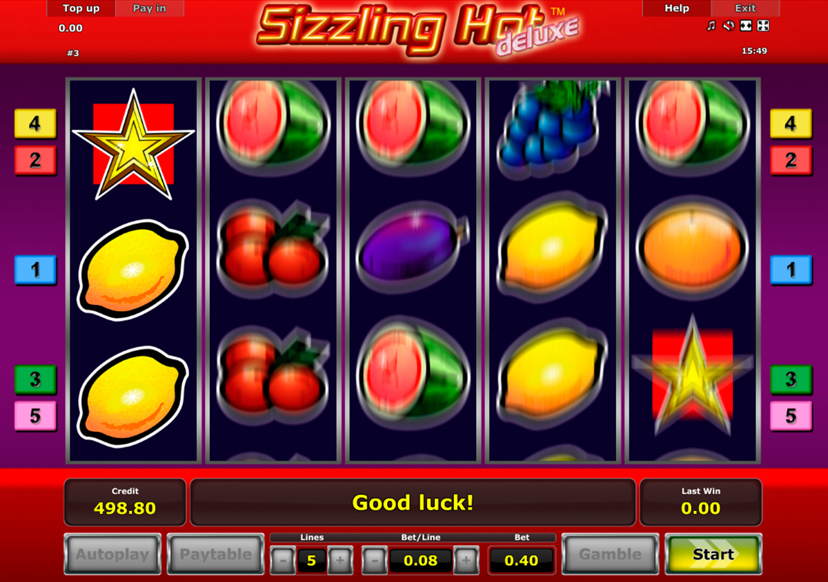 Sizzling hot deluxe novomatic