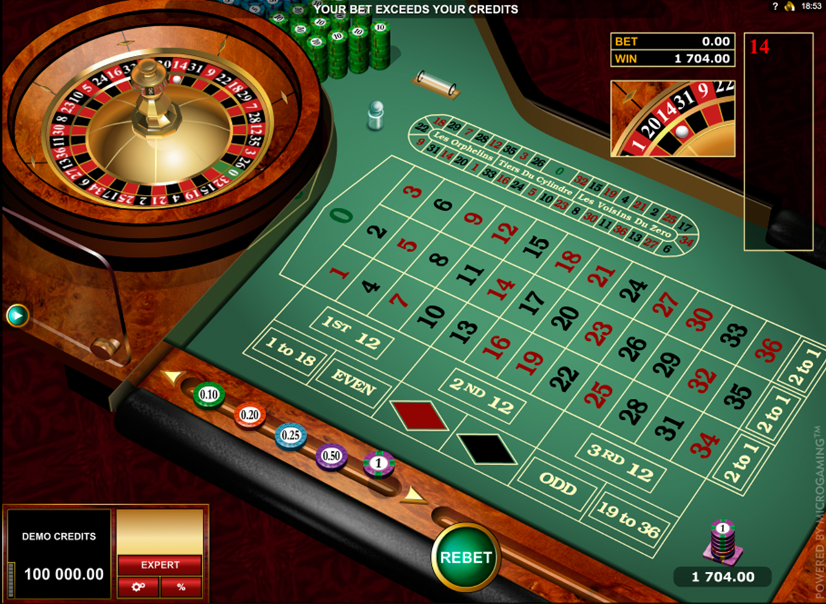 European roulette gold series microgaming