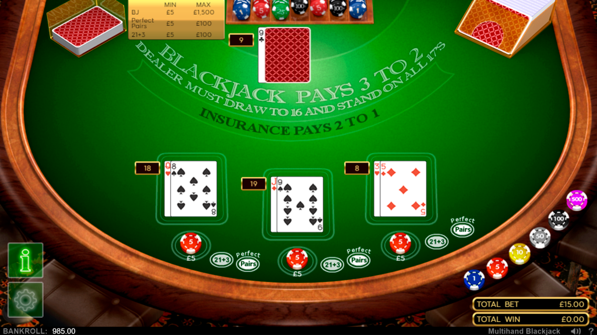 Multihand blackjack 888games