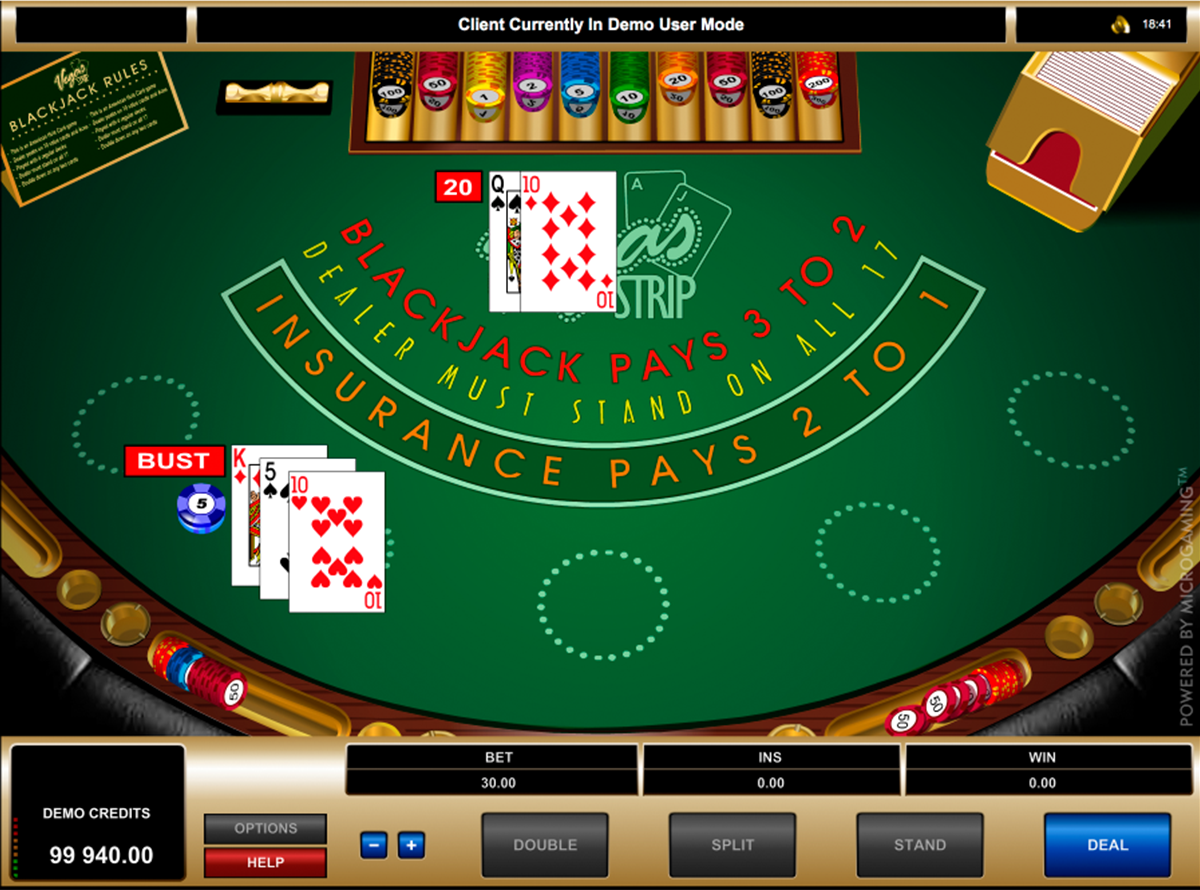 Vegas strip blackjack microgaming