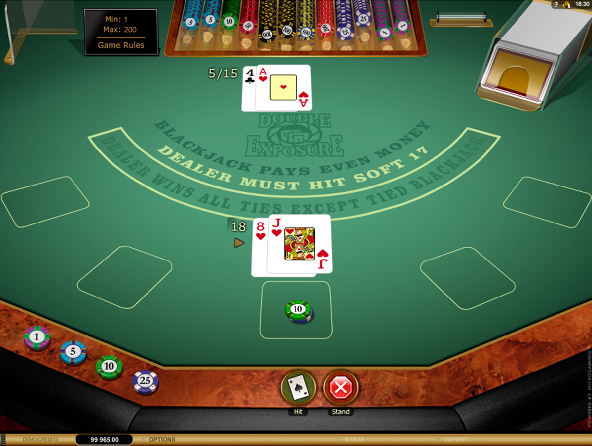 Double exposure blackjack gold microgaming